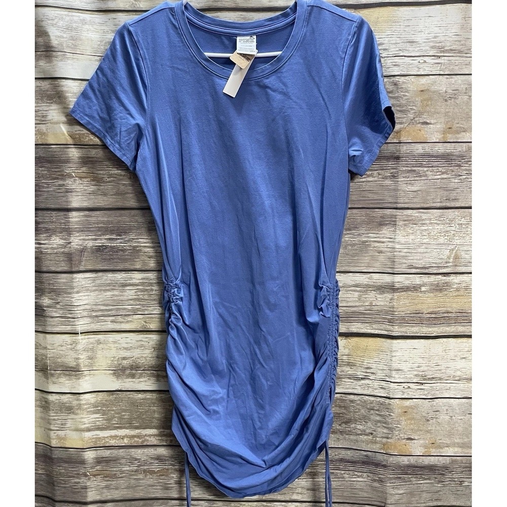 Victoria's Secret T-shirt Dress Women's‎ Large VS PINK Ruched Side Blue NWT